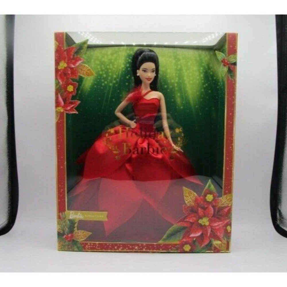 Mattel Barbie Signature Doll 2022 Holiday Collectible Doll Asian With Black Hair